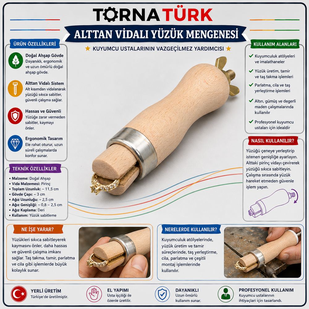 altdan vidalı iki ağızlı yüzük mengenesi