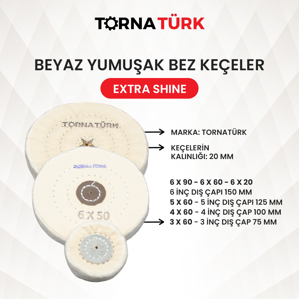 beyaz yumuşak bez keçeler  -   extra shine