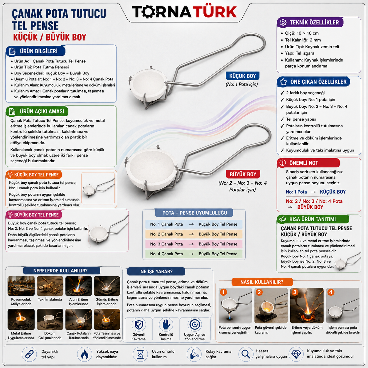 çanak pota tutucu tel pense