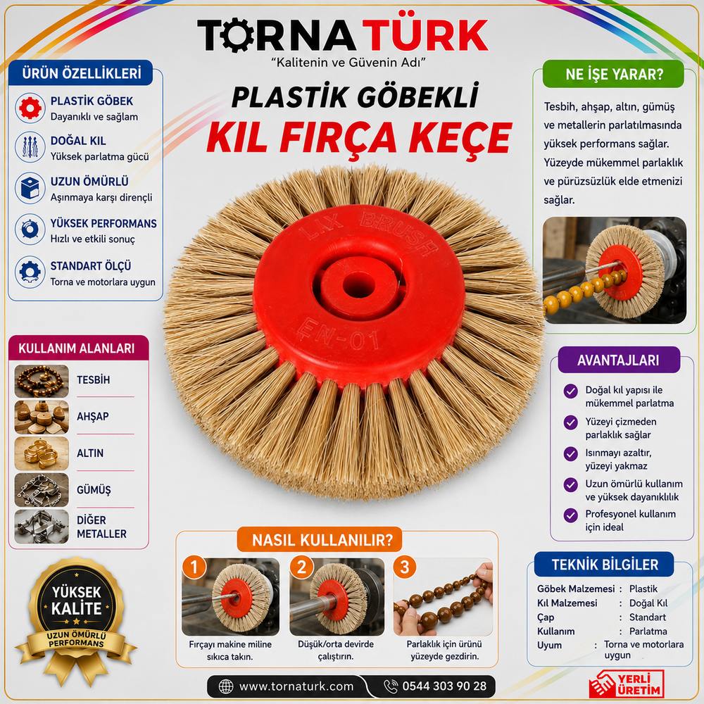 kıl keçe - plastik göbekli dış çap 60 mm