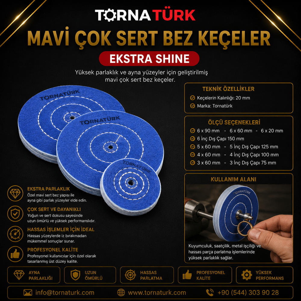 mavi çok sert bez keçeler  -  extra shine