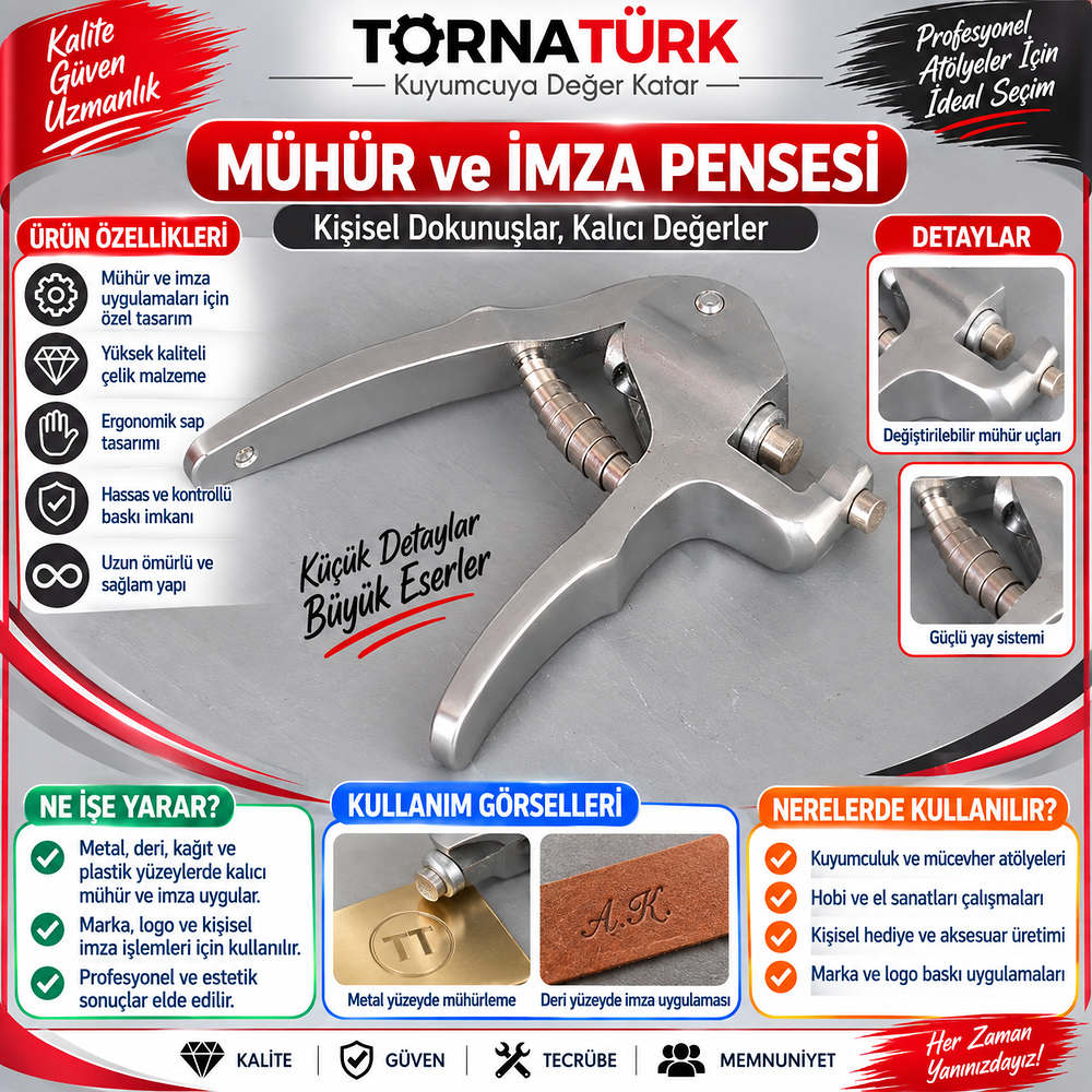 mühür ve imza pensesi -damga pensesi