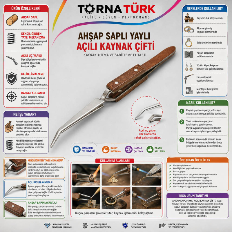 ahşap saplı , yaylı açılı - kaynak çifti