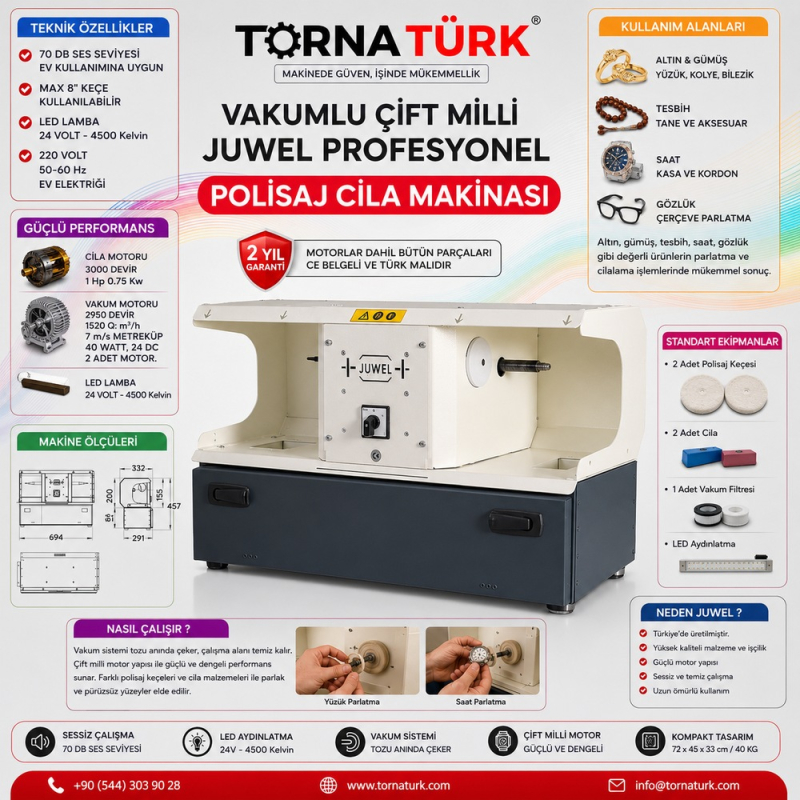 vakumlu çift milli profesyonel polisaj cila makinası ( kuyumcu ve tesbih  polisaj makinası ) saat ve dental diş parlatma makinası / polishing machine