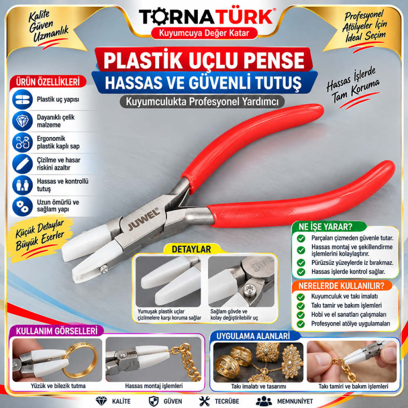 plastik uçlu büküm penseleri