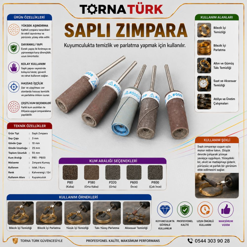 saplı zımpara