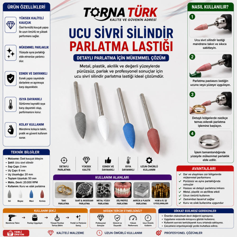 ucu sivri silindir möl lastiği