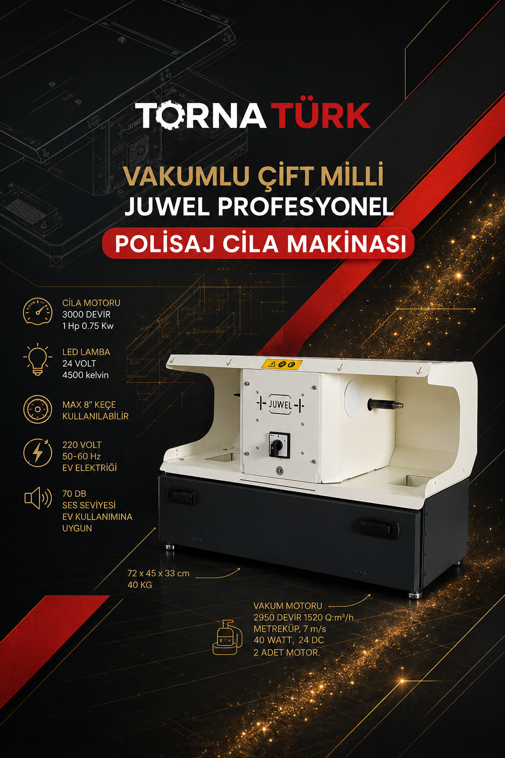 vakumlu çift milli profesyonel polisaj cila makinası ( kuyumcu ve tesbih  polisaj makinası ) saat ve dental diş parlatma makinası / polishing machine